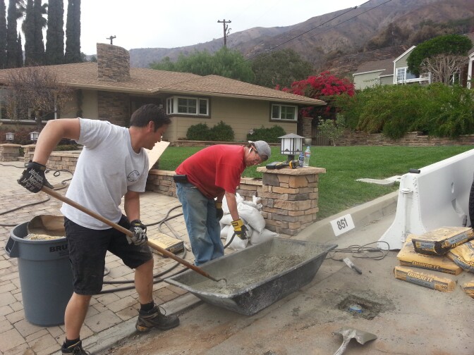 Matt Albanese and Matt McKinnley in front of their residence in Glendora on Feb. 26, 2014.

