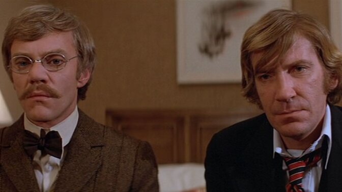 Malcolm McDowell and David Warner in "Time After Time"