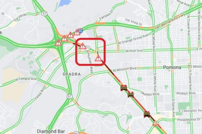 A map shows where the repairs for SR-71 are taking place. 