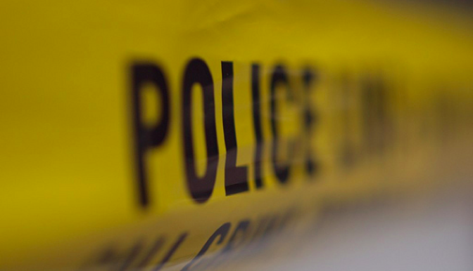 Police taped off several blocks around the 10900 block of Haskell Avenue in Granada Hills. 