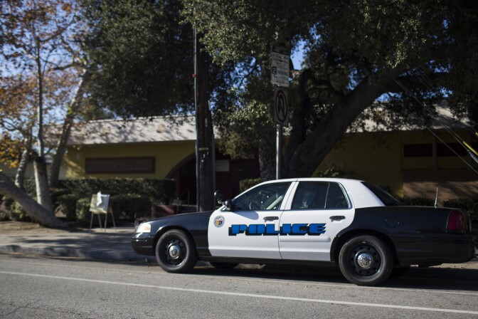 San Pascual Avenue Elementary School in Highland Park and all LAUSD schools are closed following Tuesday's threat of violence on Dec. 15, 2015.