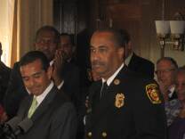 LA Mayor Antonio Villaraigosa and Interim Fire Chief Millage Peaks