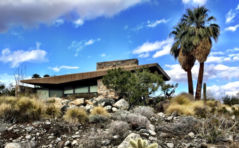 Sure to be photographed by thousands of modernistas during Palm Springs Modernism Week: The Edris House, designed in 1953 by E. Stewart Williams.