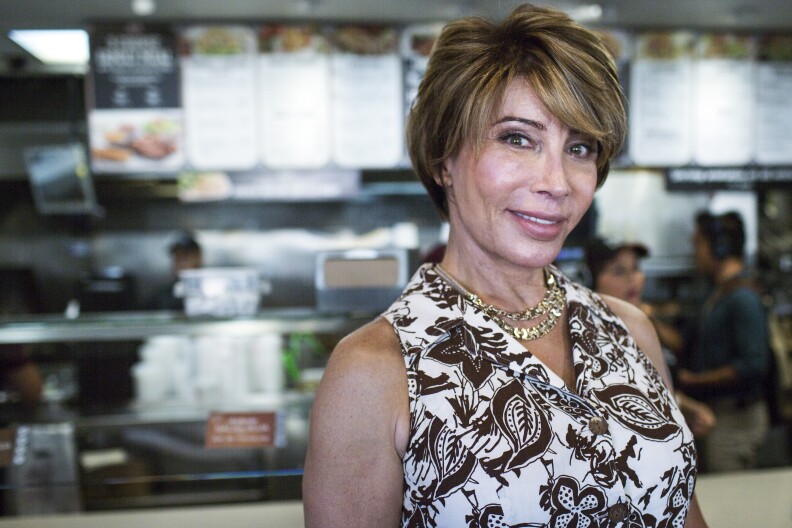 Michaela Mendelsohn is a transgender activist, public speaker and businesswoman. Mendelsohn stands inside an El Pollo Loco franchise she owns on South Western Avenue at Venice Boulevard on Wednesday afternoon, July 14, 2016.