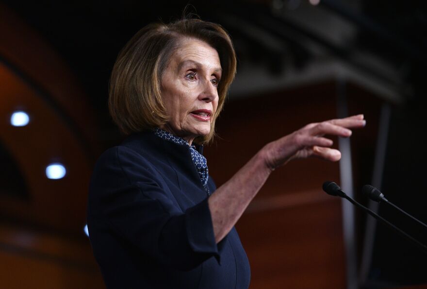 House Minority Leader Nancy Pelosi, D-CA, speaks during a press conference at the US Capitol in Washington, DC on December 13, 2018. (Photo by MANDEL NGAN / AFP)        (Photo credit should read MANDEL NGAN/AFP/Getty Images)
