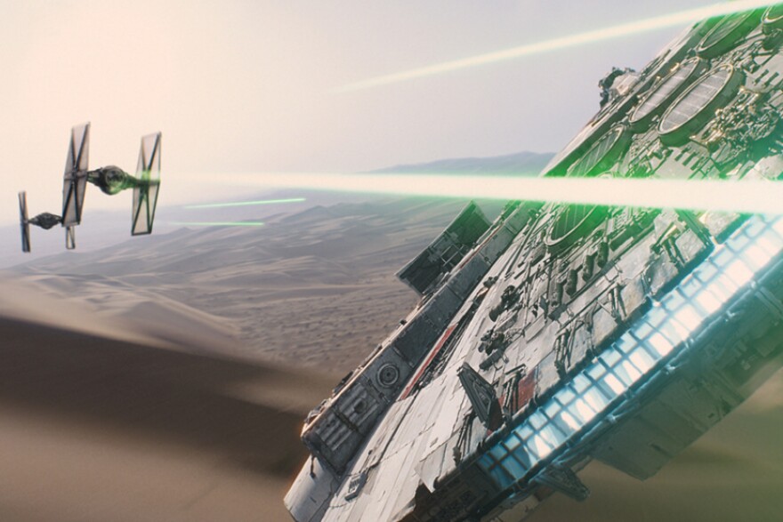 A still from Star Wars: The Force Awakens.