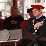 LOS ANGELES, CA - MAY 11:  School President of USC CL Max Nikias attends The University Of Southern California's Commencement Ceremony at Alumni Park at USC on May 11, 2018 in Los Angeles, California.  (Photo by Leon Bennett/Getty Images)