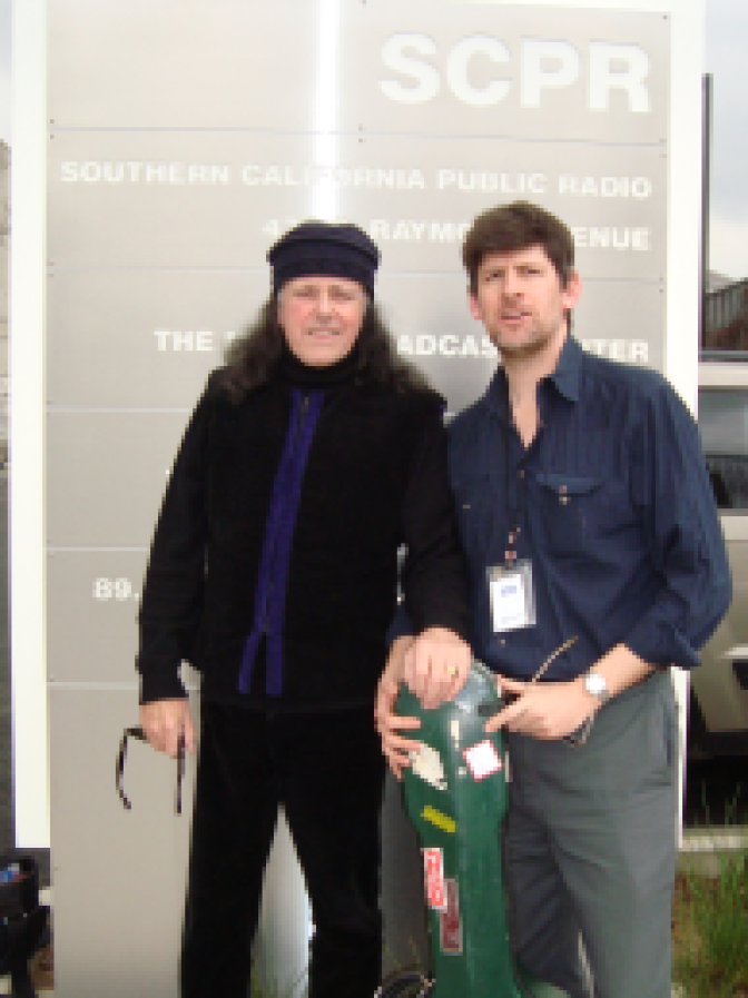 John Rabe and Donovan at the Mohn Broadcast Center. Monday, March 8. 