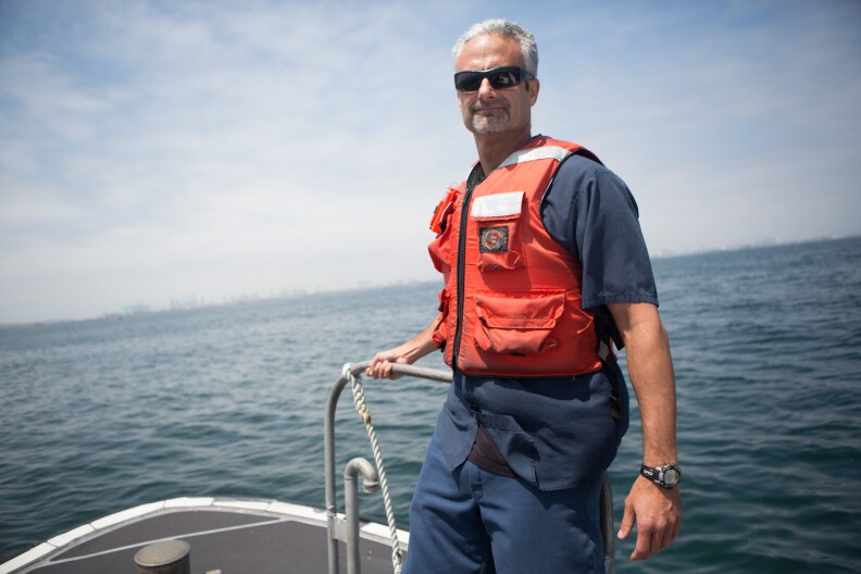 Robin Craigen is a deck hand on the boat that takes port pilots out to large cargo vessels.