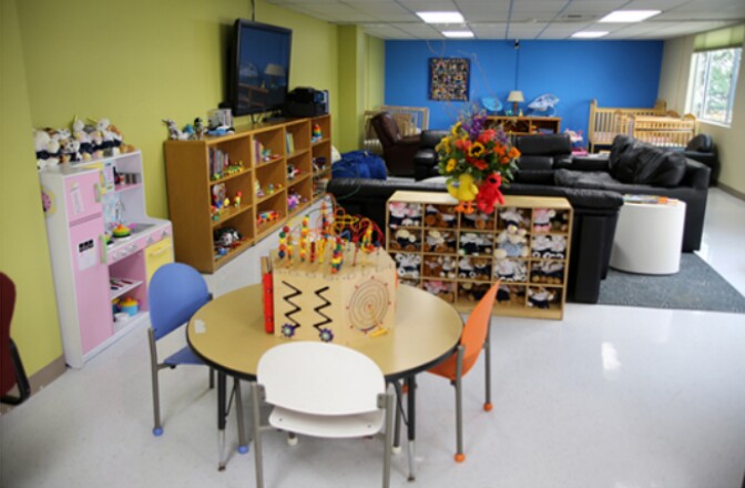 The living room area at the Children's Welcome Center operated by L.A. County's Department of Children and Family Services.