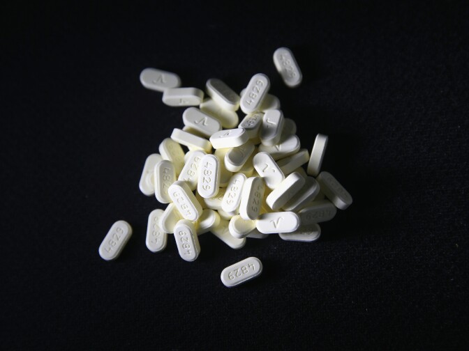 NORWICH, CT - MARCH 23:  Oxycodone pain pills prescribed for a patient with chronic pain lie on display on March 23, 2016 in Norwich, CT. On March 15, the U.S. Centers for Disease Control (CDC), announced guidelines for doctors to reduce the amount of opioid painkillers prescribed, in an effort to curb the epidemic. The CDC estimates that most new heroin addicts first became hooked on prescription pain medication before graduating to heroin, which is stronger and cheaper.  (Photo by John Moore/Getty Images)