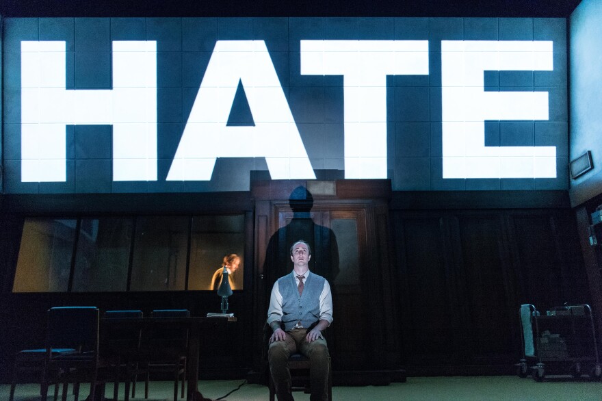 Matthew Spencer plays Winston Smith in Headlong theater company's production of George Orwell's "1984." The play runs through Feb. 6, 2016 at The Broad Stage in Santa Monica. 