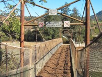 The horse bridge, a suspension bridge, that connects stables on the north (Burbank) side of the L.A. River with Griffith Park on the south side.