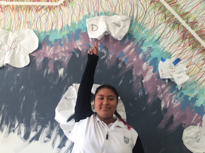 Sixth grader Alexi Hernandez said by working on the project, she learned new art techniques and engaged in interesting conversations about the border. 