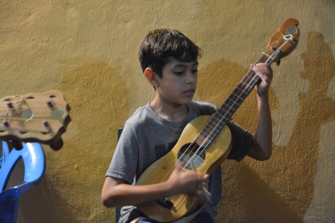 Sandino Gonzalez Flores, the 10-year-old son of Quetzal Flores and Martha Gonzalez, is already an accomplished musician.