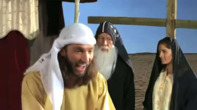 A screenshot from a trailer for controversial anti-Islam film, "Innocence of Muslims."