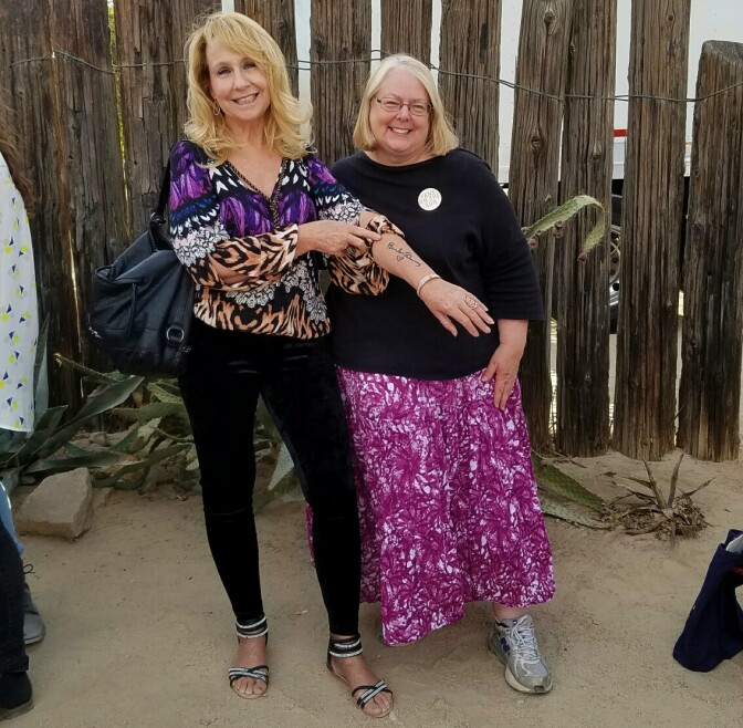 At Pappy & Harriet's in Pioneertown, Sue Weisenhaus - with a friend - shows off her Paul McCartney tattoo ... inked over his actual signature on her arm.