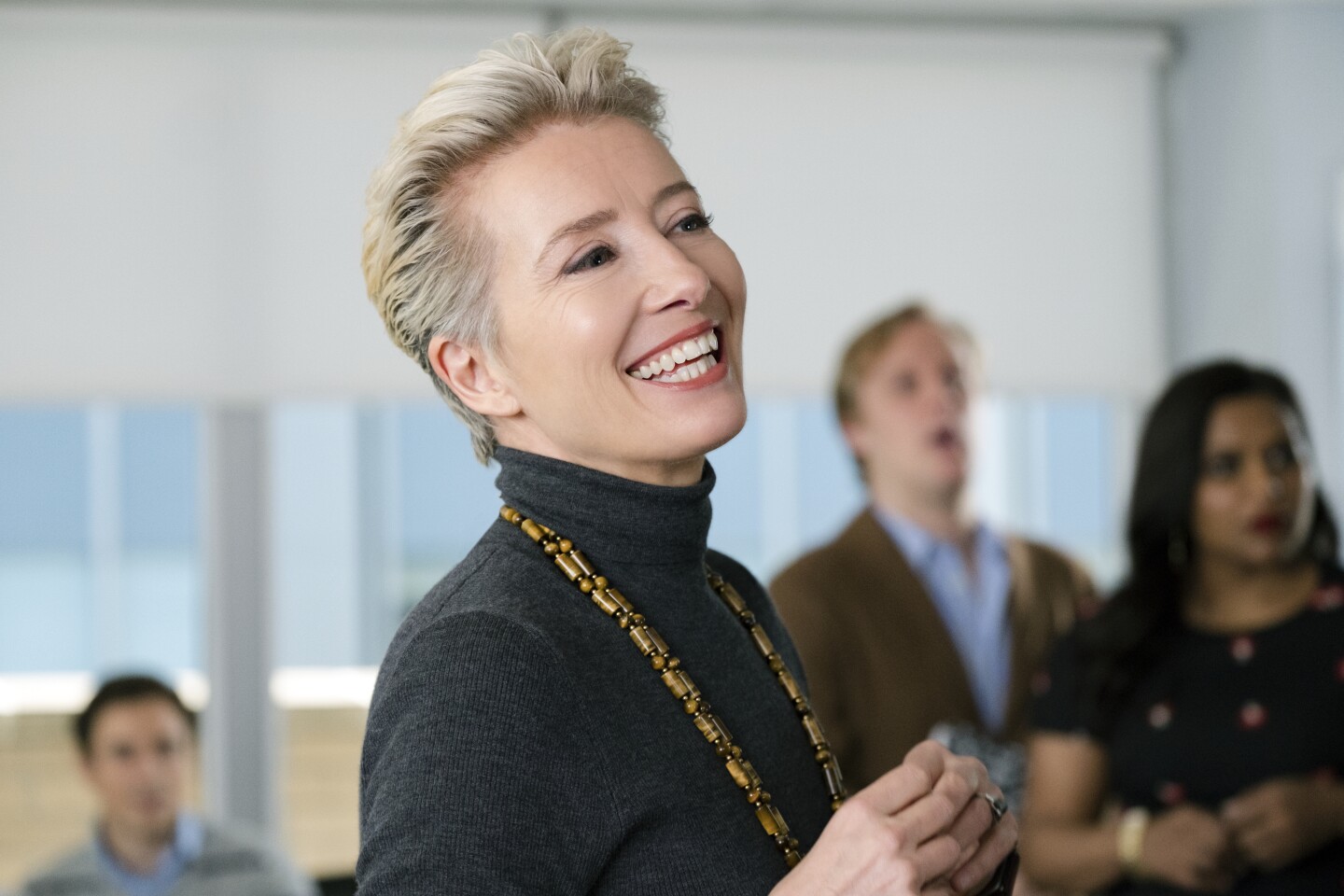 Emma Thompson stars as a talk show host in "Late Night."