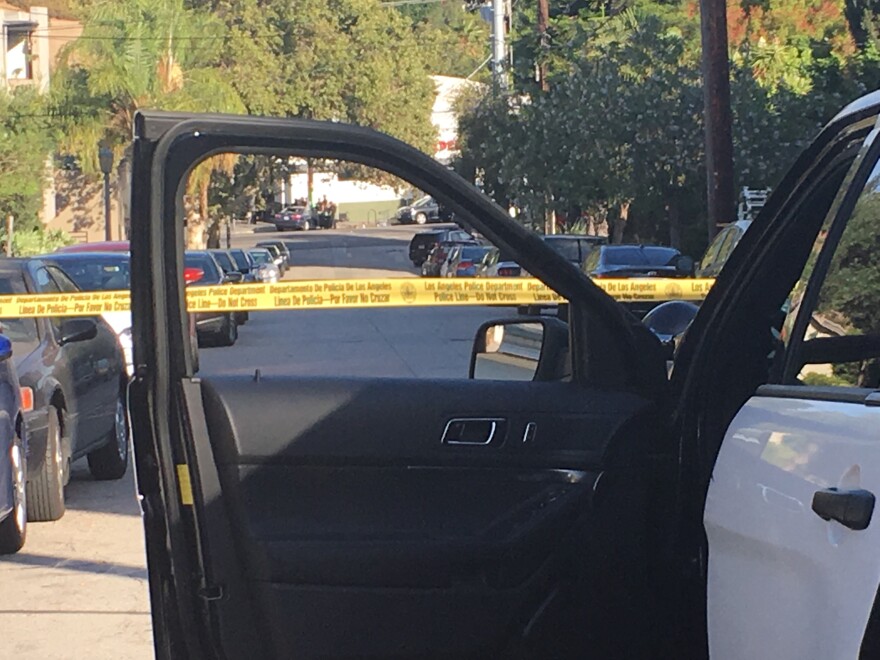 The scene near Trader Joe's in Silver Lake on Saturday, July 21, 2018.