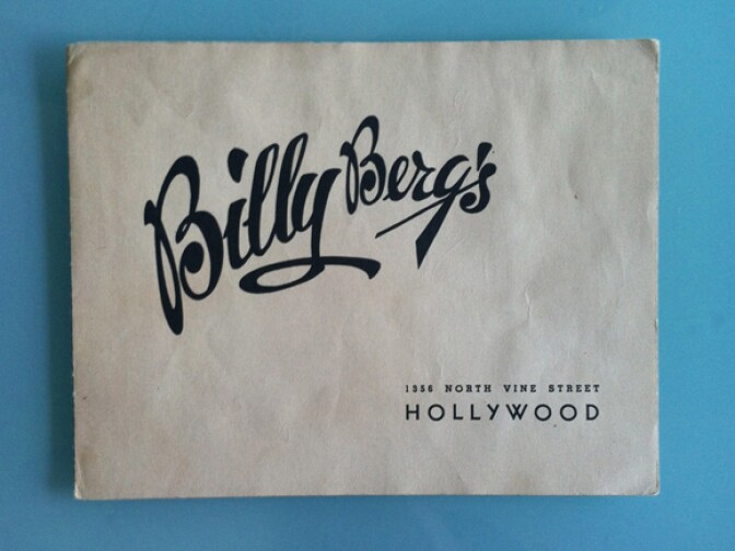 A napkin from Billy Berg's, a Hollywood club where Billie Holiday would sing and was famously involved in a brawl on New Year's Eve 1949.