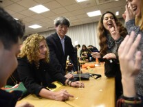 Students of the "Leadership and Culture: Building Bridges" class participate in a team building exercise. The class enrolls students from the University of La Verne and CETYS university in the Tijuana area. 