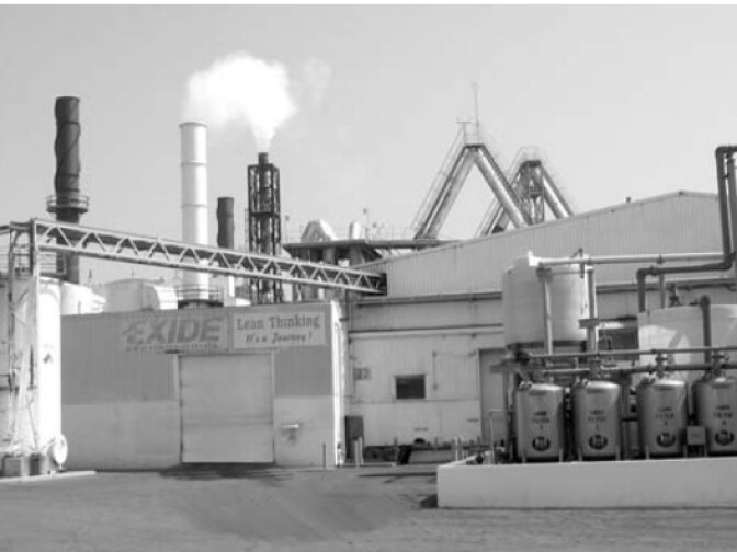 Exide's Vernon plant takes apart and recycles 20-40,000 auto batteries a day. State regulators have shut it down as a threat to human health and the surrounding environment. 