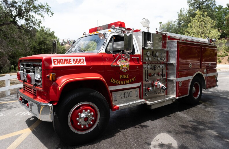 A red fire truck.