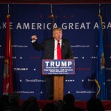 MT. PLEASANT, SC - DECEMBER 7:  Republican presidential candidate Donald Trump speaks to the crowd at a Pearl Harbor Day Rally at the U.S.S. Yorktown December 7, 2015 in Mt. Pleasant, South Carolina. The South Carolina Republican primary is scheduled for February 20, 2016. (Photo by Sean Rayford/Getty Images)