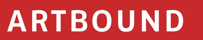 Artbound logo written in capitalized white font over a red rectangular background.