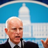 File: California Gov. Jerry Brown at the State Capitol in Sacramento, California on Oct. 27, 2011.