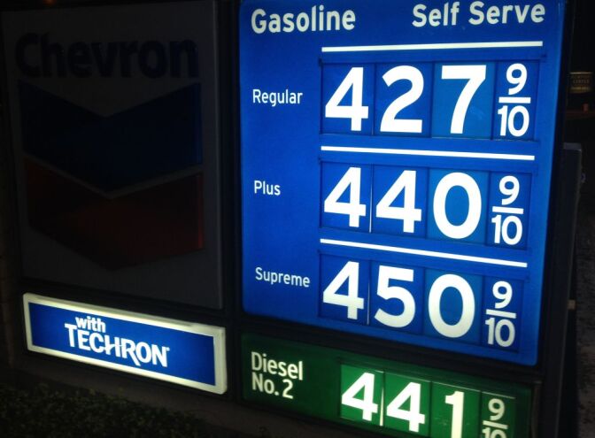 Gasoline prices have jumped nearly 60 cents in the past month in Southern California. The average price of $4.30 for a gallon of self-serve regular in Los Angeles County Thursday is the highest in California. The statewide average is $4.20 a gallon.