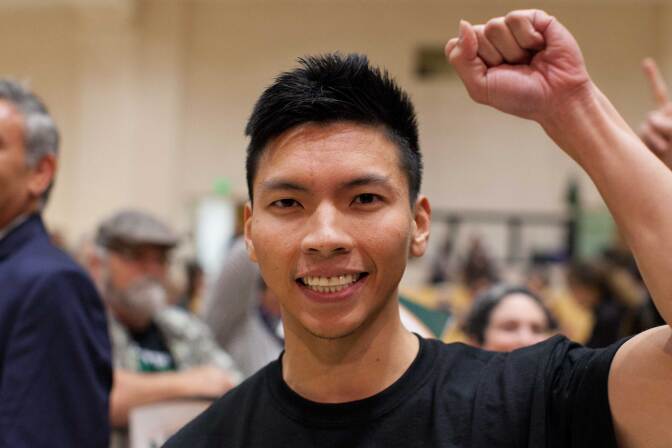 Kenneth Mejia at the 34th Congressional District Candidate Forum at Eagle Rock High School on Wednesday, Mar. 23, 2017.  
