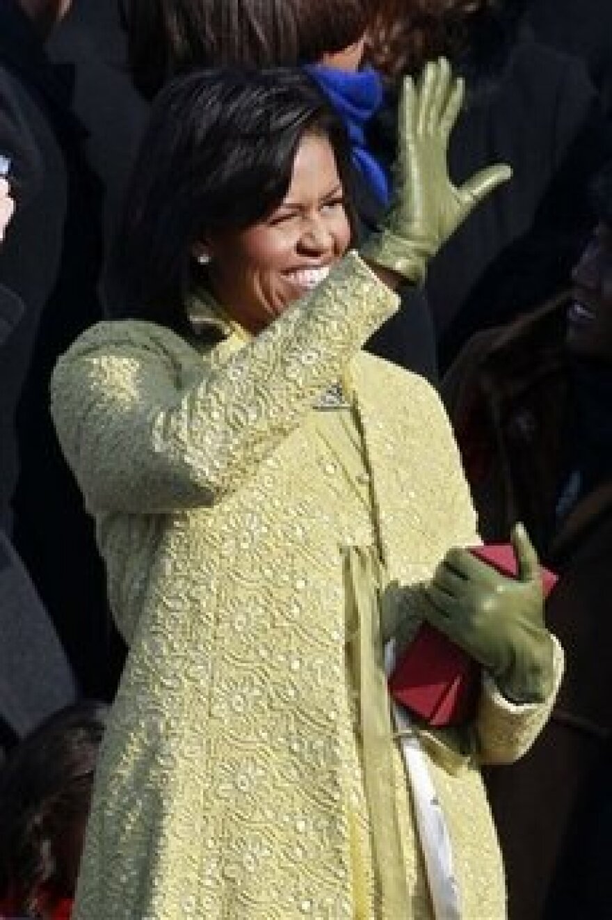 Michelle Obama holds the Lincoln Bible - AP Photo/Mark Wilson, Pool