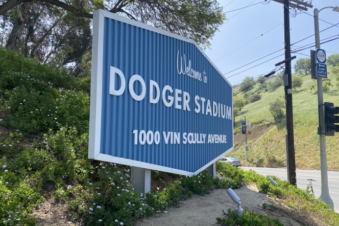 A Dodger Stadium sign near Sunset Gate A.