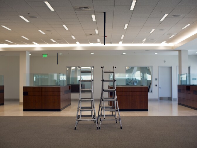 A space for customs inspections is inside the international terminal at San Bernardino International Airport.