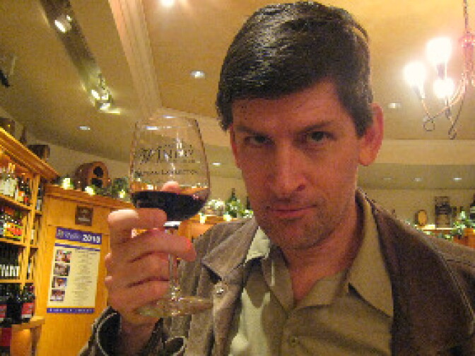 "Salud," says John Rabe, from the tasting room of San Antonio Winery in Los Angeles. 