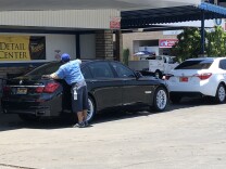 Workers at Arroyo-California Car Wash endure 112 degree heat in Pasadena.