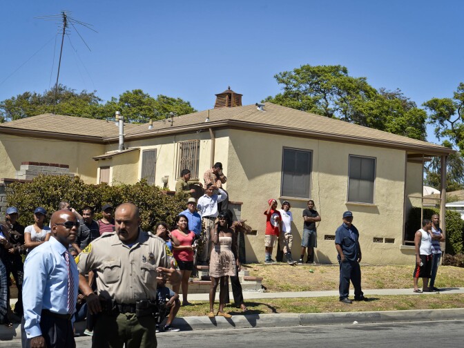A structure fire at the Animo South Los Angeles Charter High School Tuesday afternoon caused a roof collapse and large response from the Los Angeles County Fire Department. 
