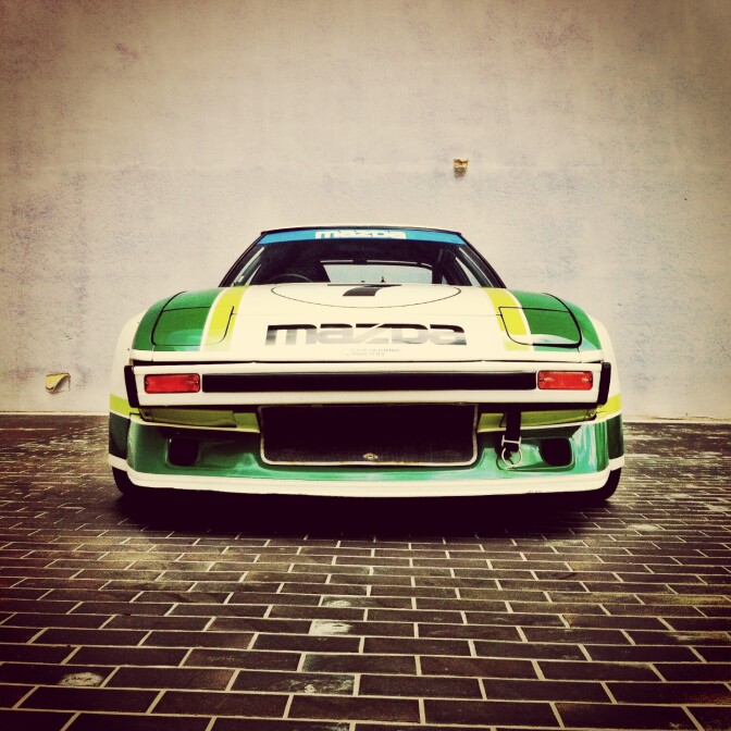 First-gen RX-7 race car from the IMSA GTU era.