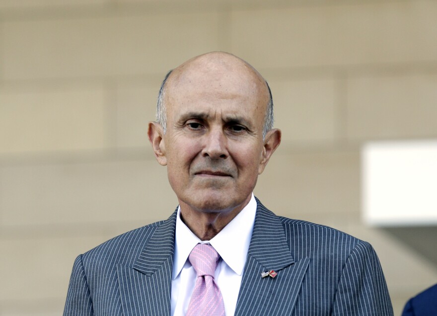 Former Los Angeles County Sheriff Lee Baca leaves federal court in Los Angeles after his corruption trial went to the jury on March 13, 2017, in Los Angeles.