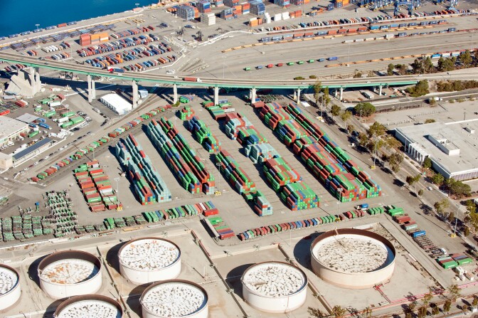 Imports declined 3.3 percent at the Port of Los Angeles in October and .8 percent at the Port of Long Beach (pictured) compared to last year.