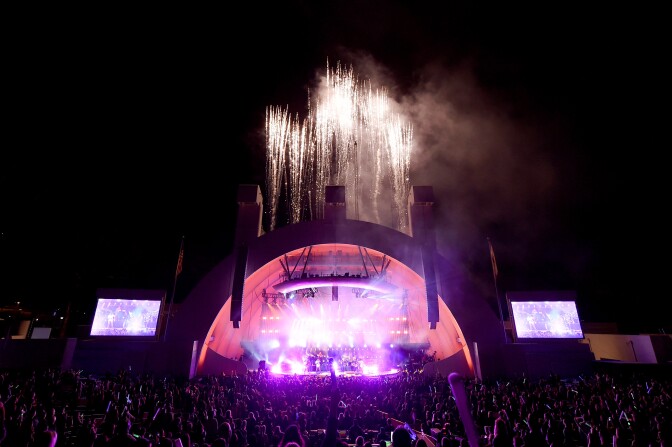 HOLLYWOOD, CA - OCTOBER 22:  A fireworks display during CBS RADIO's fourth annual We Can Survive concert at the Hollywood Bowl on October 22, 2016 in Hollywood, California.  (Photo by Kevin Winter/Getty Images for CBS Radio, Inc.)