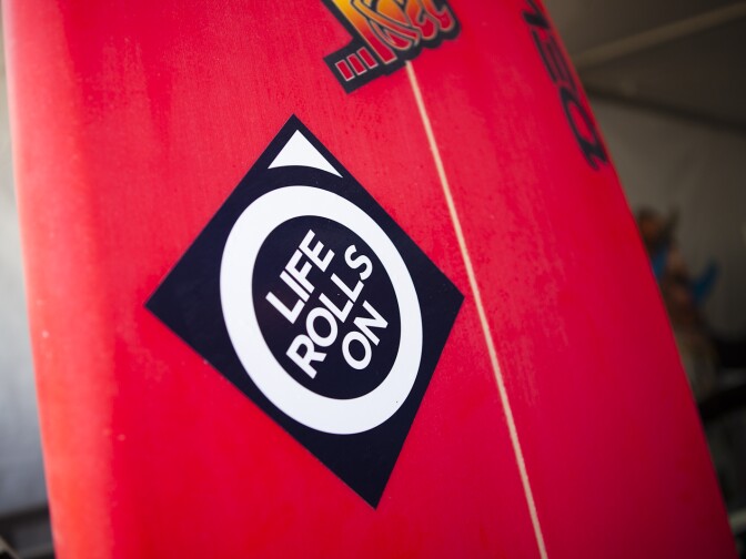 Patrick Ivison's surfboard.