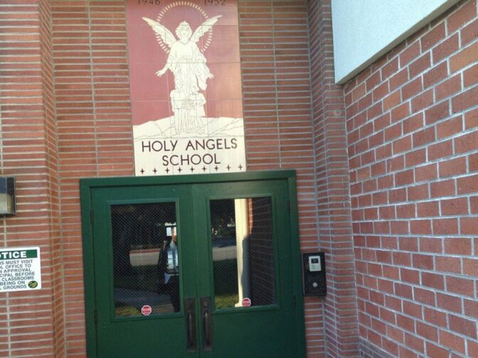  Holy Angels School in Arcadia is closed on Feb. 12, 2013. It decided to close because a relative of the parish's Pastor was named in Dorner's manifesto.