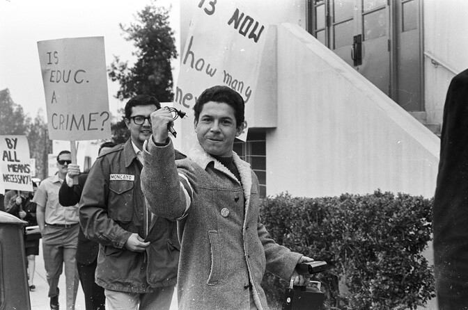 Photograph by La Raza Photographic Staff, East L.A. High School Walkouts, 1968. La Raza Newspaper & Magazine Records, Coll. 1000. Part of "LA RAZA" at the Autry Museum of the American West.