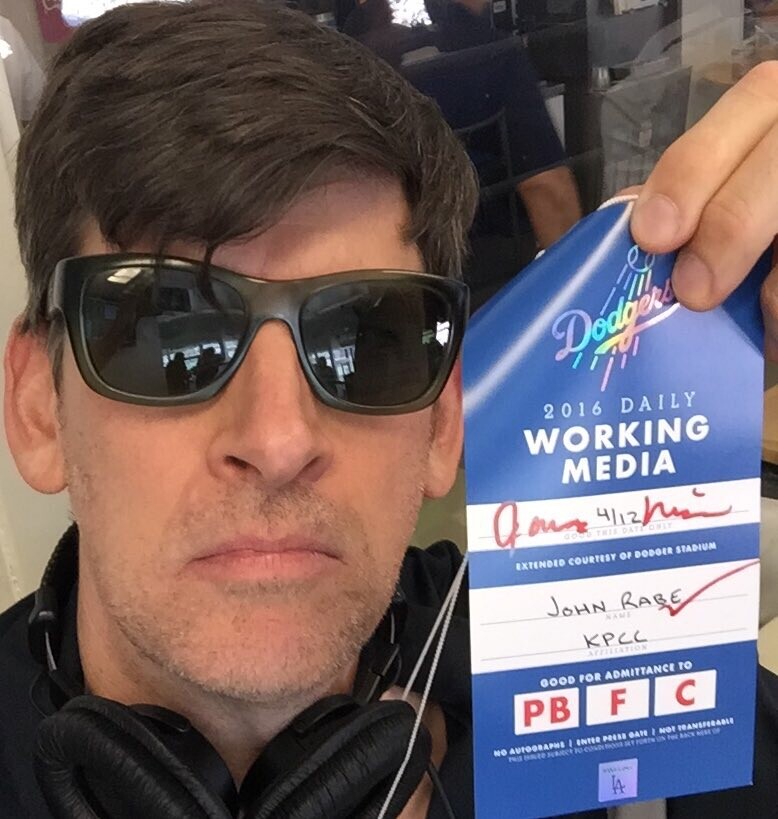 KPCC's John Rabe, "working journalist" covering the Dodgers' Home Opener 2016