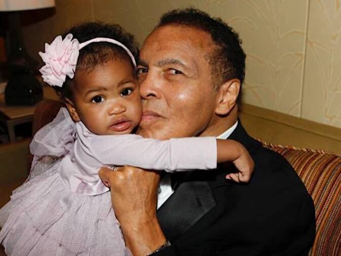 Muhammad Ali with his granddaughter Sydney, daughter of Laila Ali, in an undated photo.