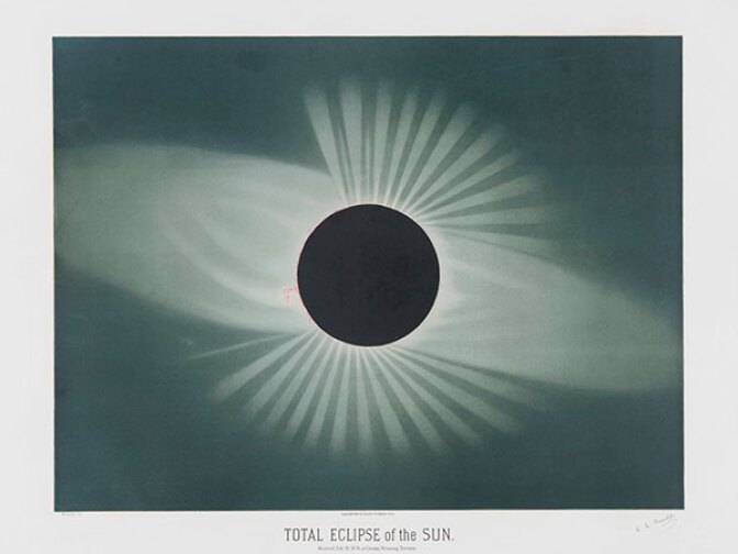 E. L. Trouvelot (1827–1895), Total Eclipse of the Sun, 1881, color lithograph