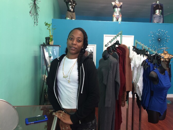 Jessica Evers at her clothing store.
