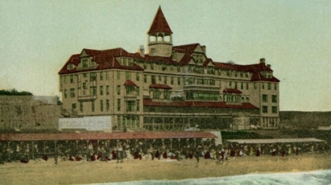 Historic postcard of Arcadia Hotel, Santa Monica